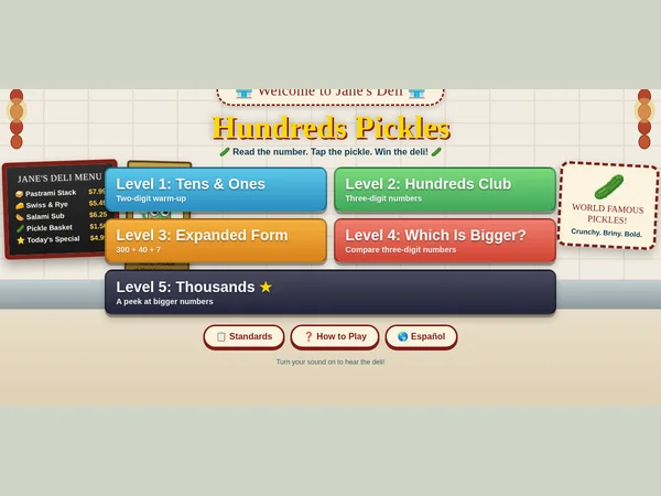 Hundreds Pickles game screenshot